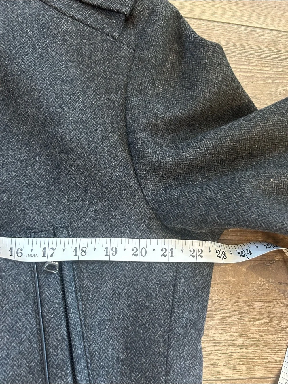 Hugo Boss 40R Gray Wool Blend Zip Front Jacket Men’s Large